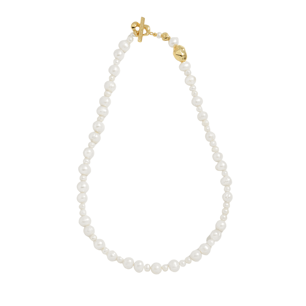 Estella Bartlett Organic Pearl & Nugget T-Bar Necklace